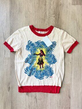 *NWT* Me369 Nora Knit Top Hawaii HULA Girl Short Sleeve SMALL